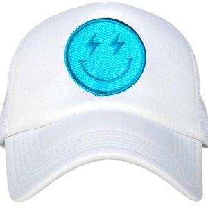 White smiley trucker hat